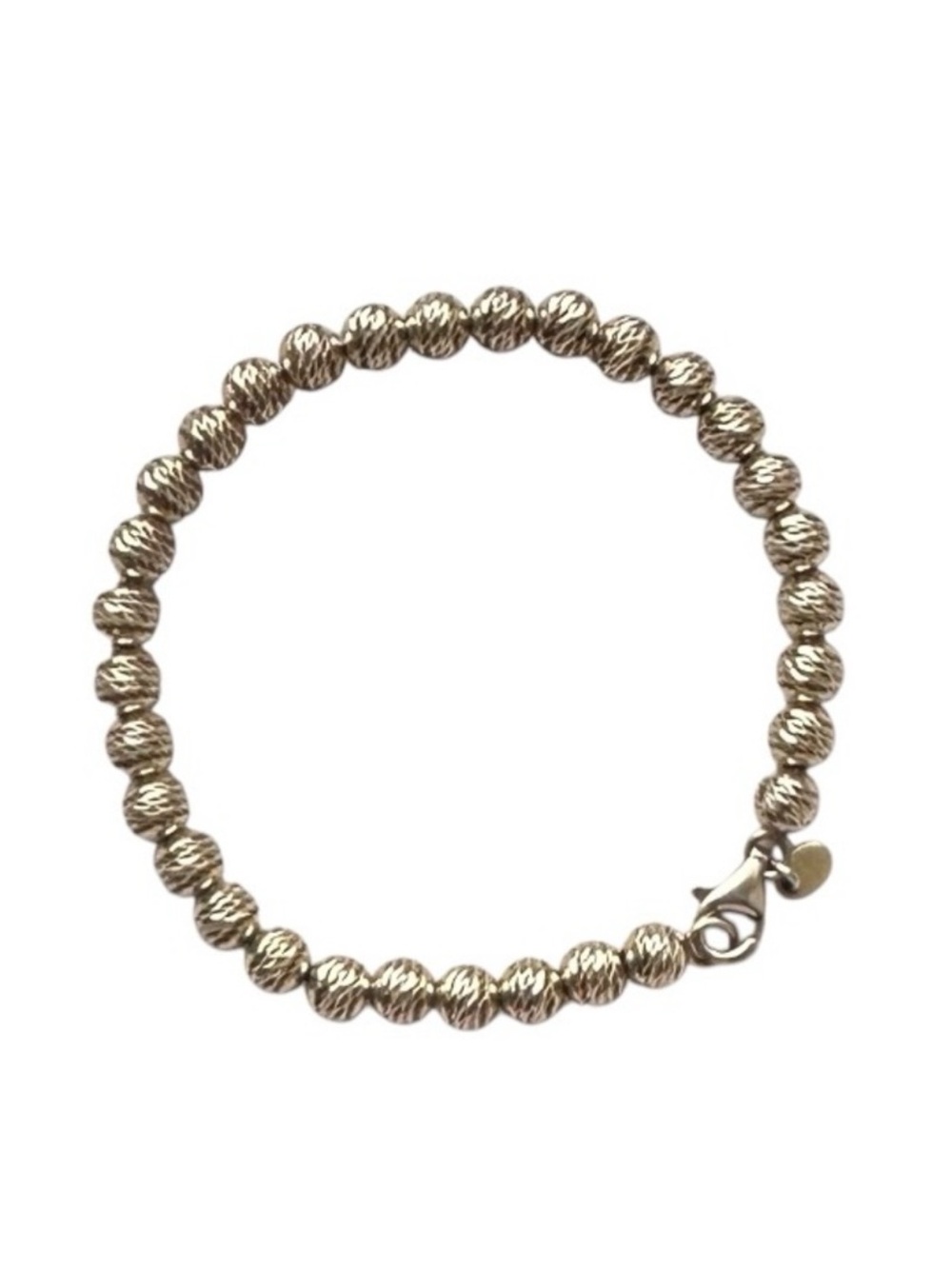 Milor Italy Gold over .925 Sterling Silver Beaded Bracelet 7.75”L